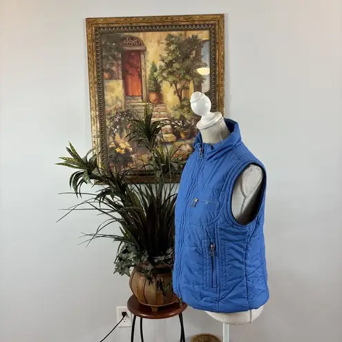 Rafaella Women’s Blue Outdoor Vest/Quilted. Size M Strong Zipper, Insulated