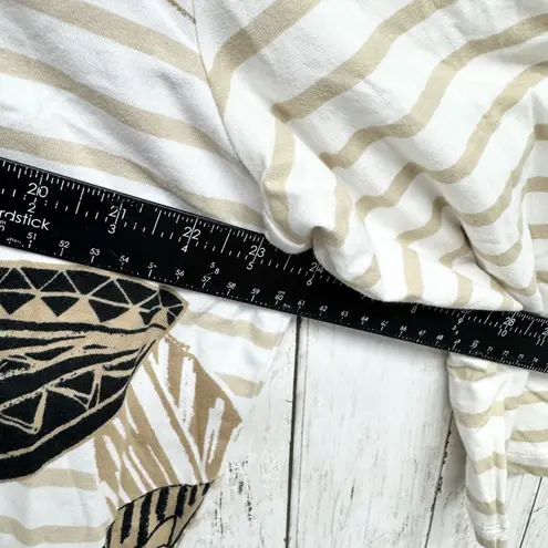 Alfred Dunner Petite Shirt Women Sz PXL Mixed Media Boat Neck 3/4 Sleeve Blouse