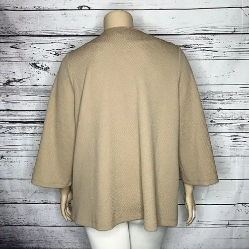 cj banks Size 1X Tan Textured Open Front Jacket Cardigan
