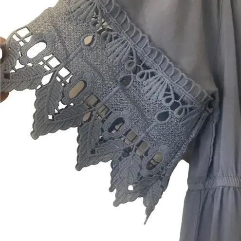 Haute Monde  coquette girl light blue embroidered lace dress soft girl boho