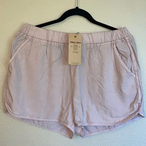 Thread and Supply NEW!  Size LARGE Blush Pink Nude Elastic Waist Shorts Tencel