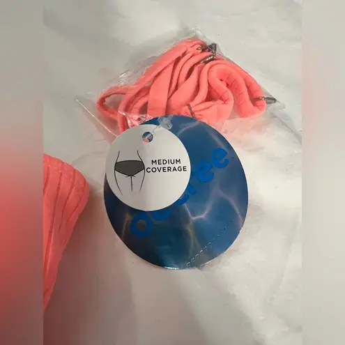 Decree Womens Exotic Textured Monokini One Piece Swimsuit in Tropical Coral S