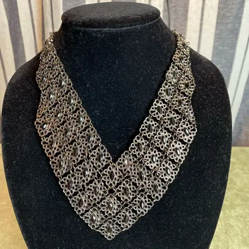 Neiman Marcus #405 Pewter and Onyx Statement Necklace
