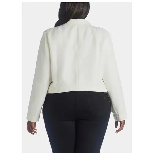 Marée Pour Toi Chic Tweed Jacket in Ivory/Off White, Plus Size 22 New w/Tag White