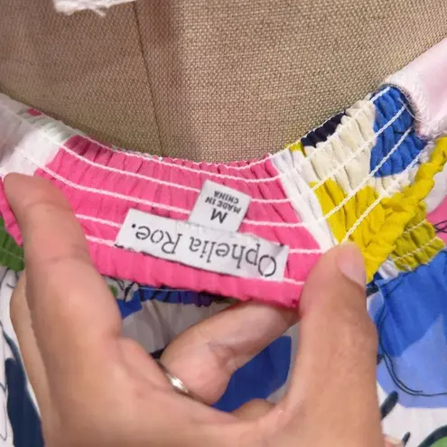 Ophelia Roe Women's Colorful Floral Print Halter Ruffle Tiered Midi Dress Size M