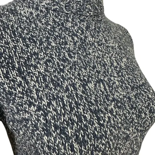 Boden Women's Blue White Speckled Marled Knit Turtleneck Pullover Sweater Size 8