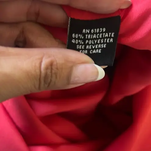 Rickie Freeman Teri Jon Size 8 Red V Neck Cocktail Sheath Dress