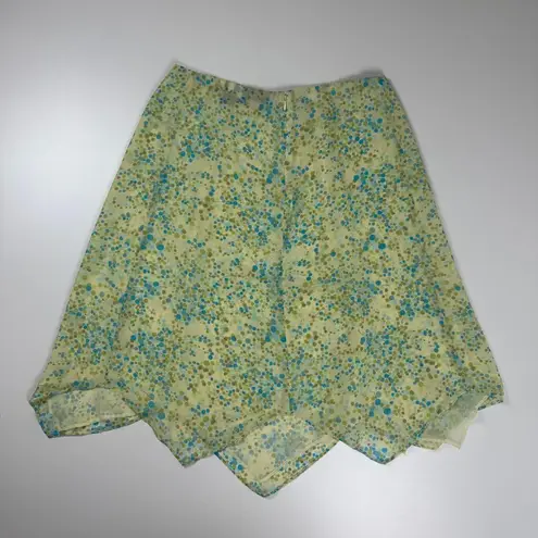Apostrophe Green Abstract Vintage Asymmetrical Skirt Size 16 Cottagecore Fairy