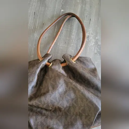 Michael Michael Kors Brown Signature Canvas Ring Tassel Tote