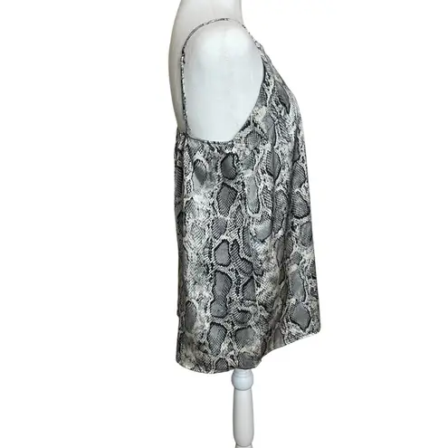 JODIFL Snakeskin Print Black Gray Cami Tank Scalloped Neckline Medium Reputation