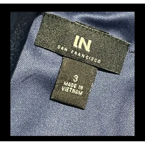 I. N. INTERNATIONAL Blue Fit & Flare Juniors 3 Satin Scallop Dress Size undefined