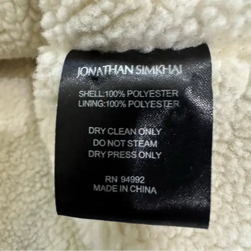 Jonathan Simkhai Vegan Leather Sherpa Aviator Bomber Jacket Womens XS Black