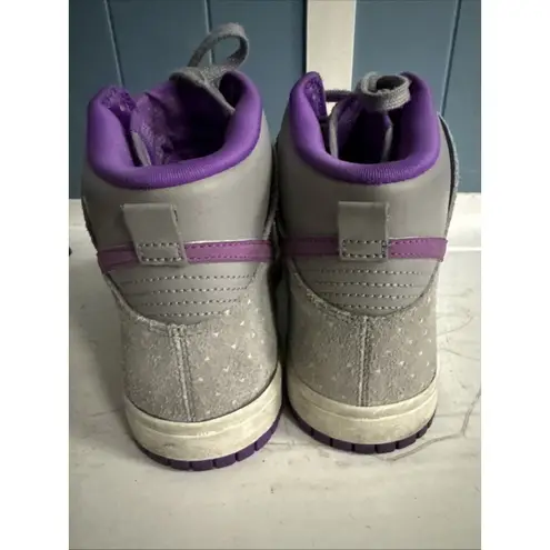 Nike  Dunk High Skinny Sneakers Women Size 8 Gray Purple Gorpcore