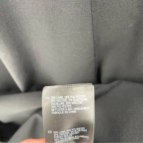 Reiss Elia Tailored Black VNeck Business Event Luxury Wool Blend Collar Dress