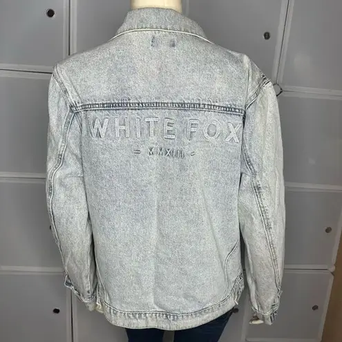 White Fox Boutique  Casual Style Denim Jackets Embroidered Logo Size: S/M