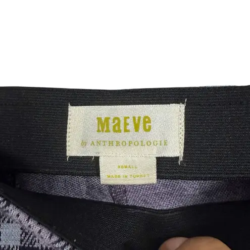 Maeve Anthropologie Womens Sz XS Pink Purple Plaid Flare Cropped Pull On Pants