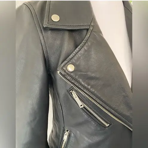 Classic Leather Moto Jacket European Lot 78 Biker Black Motorcycle Jacket XS