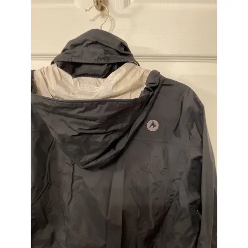 Marmot Women's PreCip Eco Black Hooded Waterproof Lightweight Rain Jacket, L