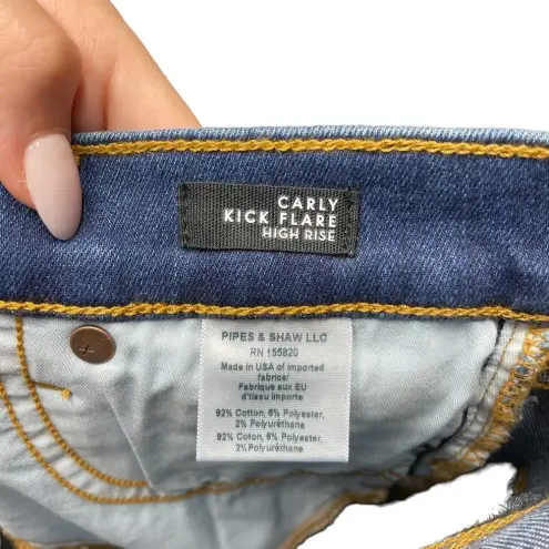 Veronica Beard Carly High Waist Kick Flare Jeans Bright Blue Size 24