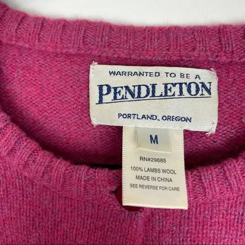 Pendleton Vintage Lambs Wool Button Front Cardigan Sweater Pink Purple