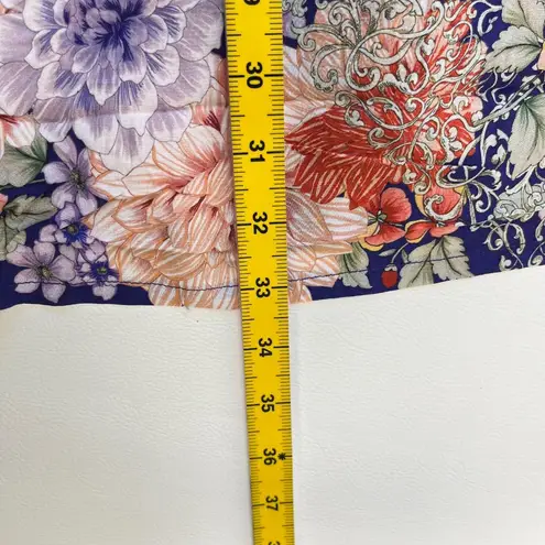 Johnny Was NWOT Blue Floral Pockets KIMONO Coat Sz S