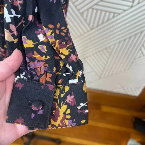 Flynn Skye Leah Mini Dress Black Purple Floral Print Size XS