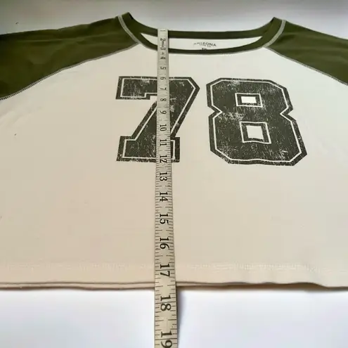 Arizona Jeans ARIZONA Women’s Green Varsity Crop Top Sporty T-Shirt