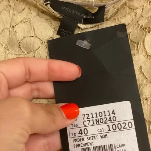 BELSTAFF Arden Lace Mini Skirt Parchment Size 40 or Small