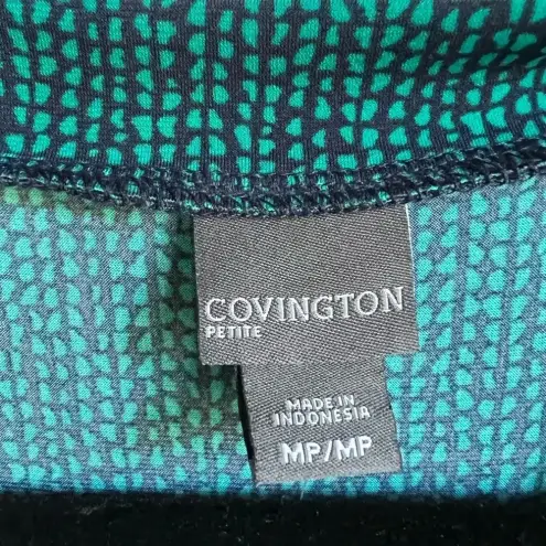 Covington  Petite Green Maxi Dress MP Sleeveless Faux Wrap Tie Waist Long