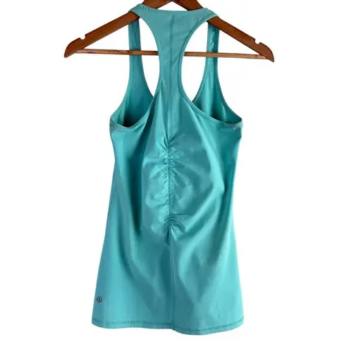 Lululemon Racer Back Training Workout Tank Top Stretchy in Turquoise, Size XS Blue