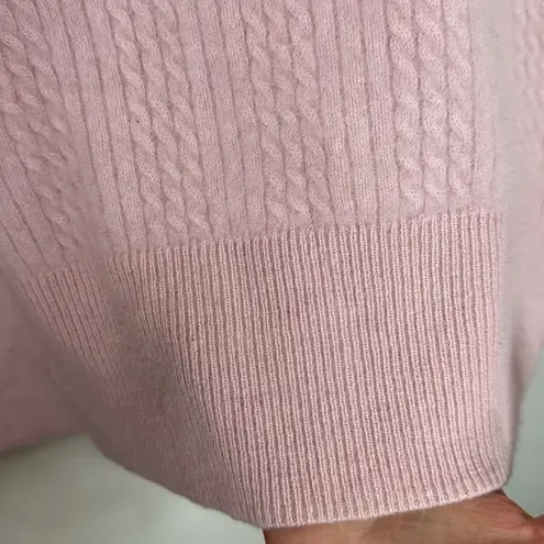 Investments Vintage powder pink cashmere cable knit turtleneck sweater size S