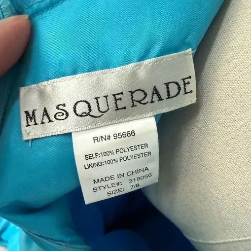 Masquerade Vintage Y2K Turquoise Blue Cinderella Gown Formal Dress 7 8