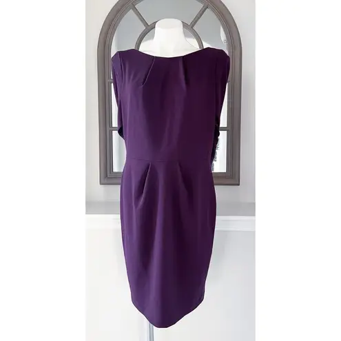 Betsy and Adam Midi Cowl Neck Drape Back Scuba Crepe Dress Size 14 NEW w/Tag