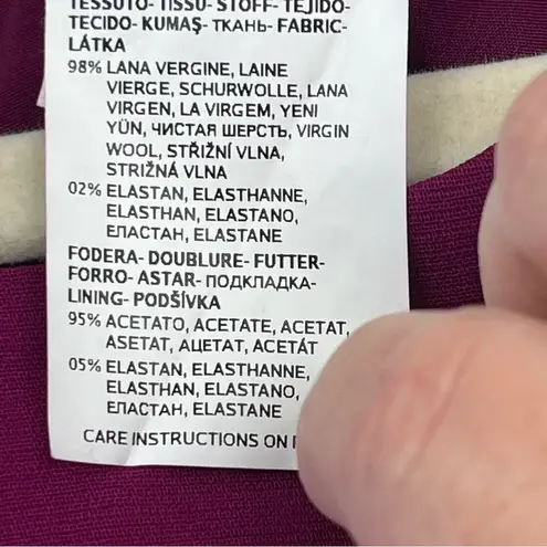 Max Mara Norcia Sleeveless Stretch Virgin Wool Dress US Size 14 Fushia Pink NWOT