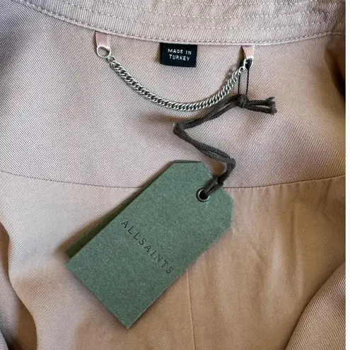 All Saints Bexley Mac Trench Coat in Rose Pink Size Medium