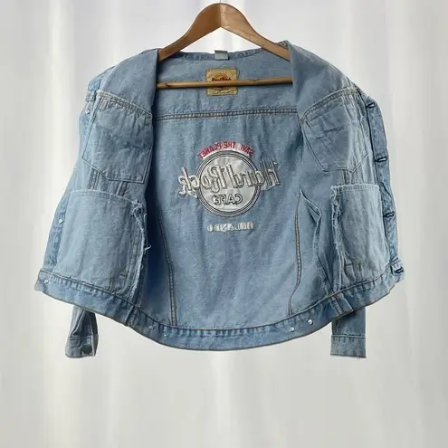 Hard Rock Cafe Vintage Orlando W Roma Pin Cotton Jean Jacket in Blue Size 10