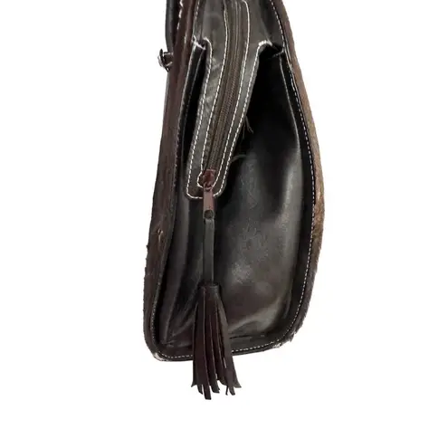 Donald J. Pliner Cowhide Shoulder Tote Bag Purse NWOT XLARGE Western Style Brown