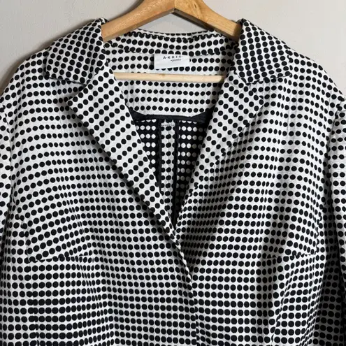 Akris Punto Polka Dot Blazer Jacket Women's 16 Black White Cropped Designer Chic