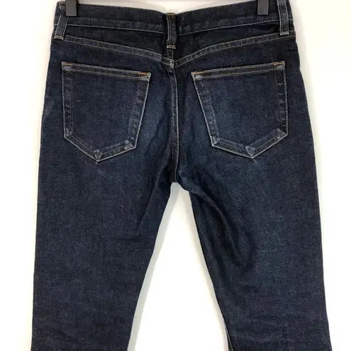 Crippen Dark Rinse Denim Slim Straight Cropped Jeans Deep Blue Size 24