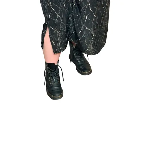 Vintage Maggie McNaughton Botanical Midi Skirt Plus Size 3X Black Cream Designer