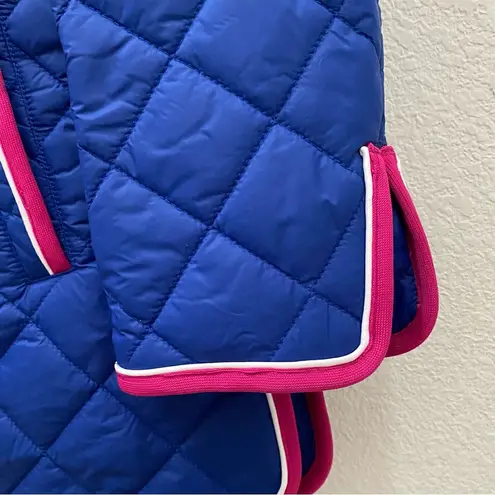 Dennis Basso DENNIS by Royal Blue Quilted Jacket with Contrast Piping Size M