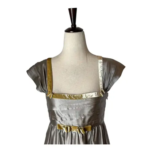 Yoana Baraschi Dress Women 4 Gray Gold Silk Embroidered Cocktail Party Boho