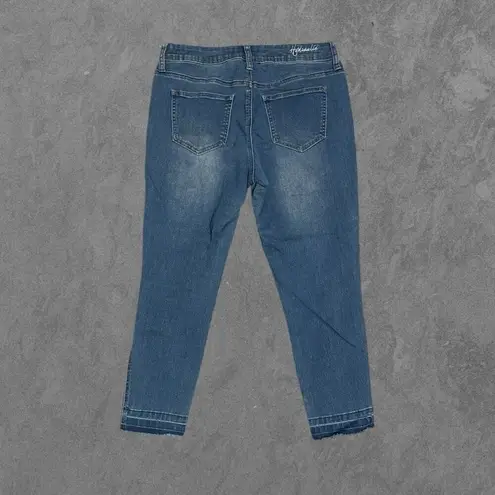 Hydraulic | Light Wash Mid Rise Denim Ankle Jeans with Holes Design & Fraying 8