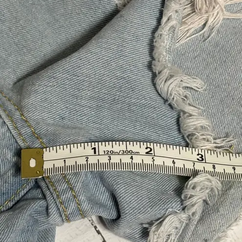 Denim Blvd Blue Light Wash Distressed Shorts Size Small
