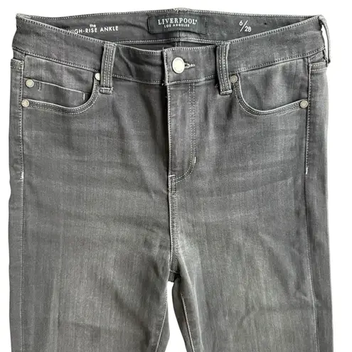 Liverpool High Rise Ankle Skinny Denim Jeans Black Gray Meteorite Size 6/28