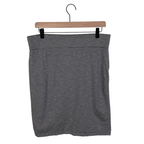 Toad & Co Moxie Skirt Smoke Lean Stripe Grey Women's Size Large Organic Cotton Gray