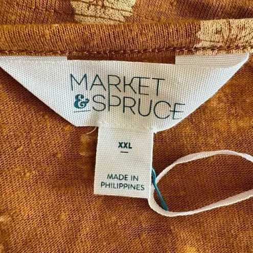Market & Spruce  Linen Blend Adjustable Straps Bohemian Mustard Brown XXL #1881