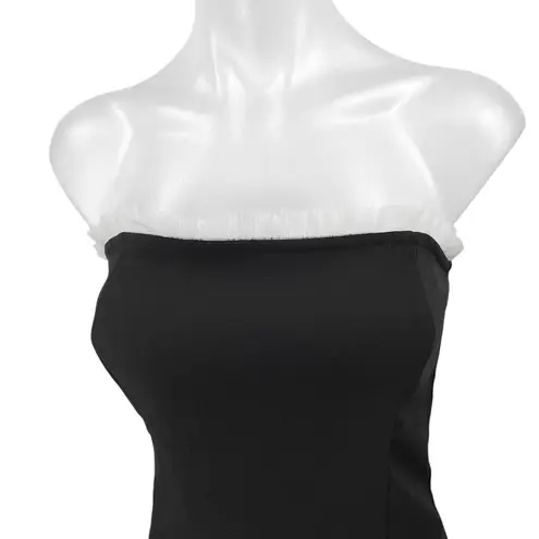 Edikted Marcy Black Sleeveless Ruffle Cami Camisole Mini Bandeau Tank Dress M
