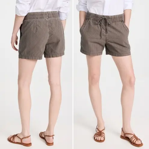 James Perse NWT Linen Blend Drawstring Shorts Size 2 | Medium $245 Olive Stripe