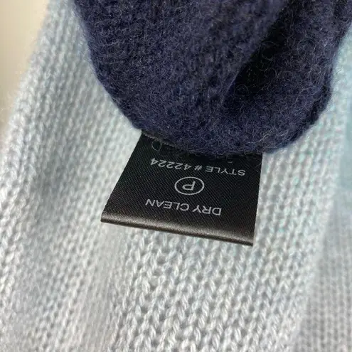 360 Cashmere NWT  Lucia Ombre Polo Misty Blue Turtleneck Sweater Size XS